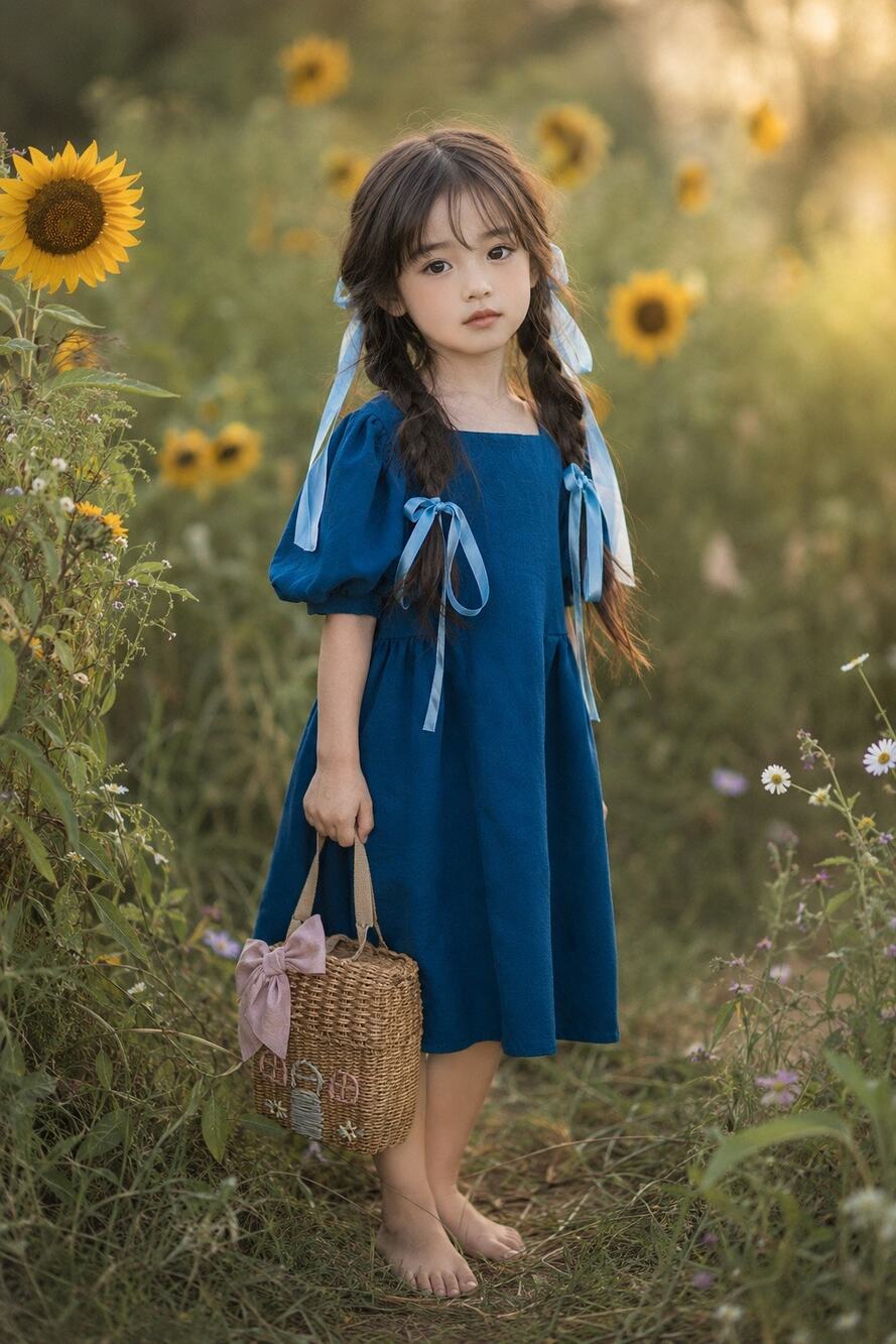 Capture The Moments Floaty Puff Slv Open + Tie Back Dress 5T